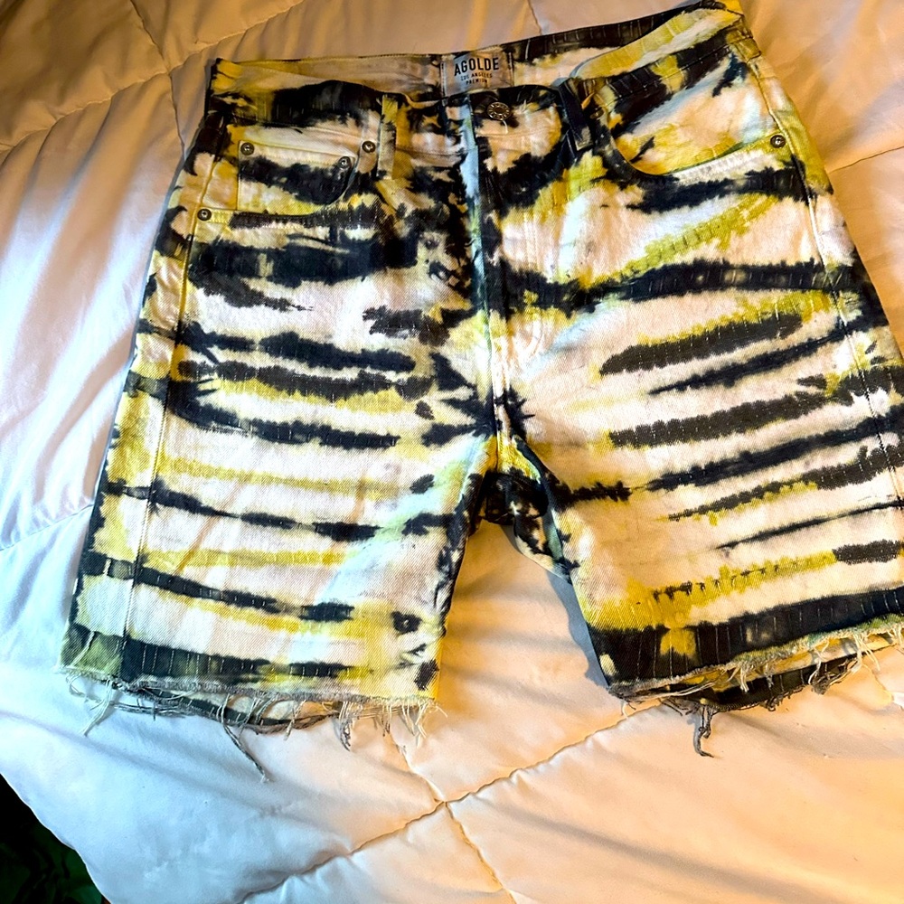 AGolde Tie Dye Jean Shorts